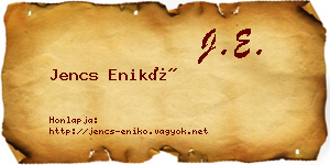 Jencs Enikő névjegykártya